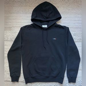 AMI Paris Embroidered Logo Hoodie Sweatshirt Black Size L